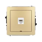 DECO Mechanizm gniazda komputerowego pojedynczego 1xRJ45, kat. 6A, 8-stykowy, bez pola opisowego złoty