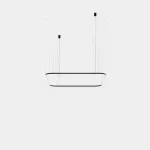 Pendant Geometric Square Recessed 2500x2500mm LED 195W LED neutral-white 4000K 0-10V Black 13531lm QS5V-00X9AZRU05