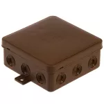 V7 BRĄZOWA Puszka n/t hermetyczna V7 IP-54 100x100x41 12-wl klik z osłabieniami brązowa