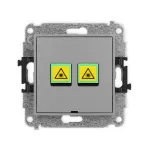 ICON Mechanizm gniazda światłowodowego/optycznego podwójnego, bez pola opisowego szary mat