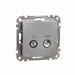 Gniazdo TV/SAT końcowe (4dB), Sedna Design & Elements, srebrne aluminium