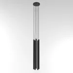NER PANEL ZBH5 wisząca max. 5x2,5W, G9, 230V, przewód czarny, czarny głęboki (mat struktura) RAL 9005