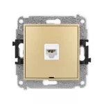 ICON Mechanizm gniazda komputerowego pojedynczego 1xRJ45, kat. 6A, 8-stykowy, bez pola opisowego złoty