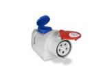 IZVZ-1653 Gniazdo siłowe stałe 16A 5p IP44 + GN 16A, 250V, IP44; szaro-czerwone