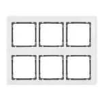 DECO Ramka modułowa 6 krotna (3 poziom, 2 pion) - efekt szkła (ramka biała; spód grafitowy)
