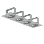 MARA E5Eh AR111 wpust stropowy max. 4x60W, G53, 12V, srebrny aluminiowy (mat struktura) RAL 9006
