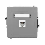 DECO Mechanizm gniazda telefonicznego pojedynczego 1xRJ11, 4-stykowy, beznarzędziowe szary mat