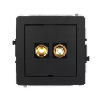 DECO Mechanizm gniazda głośnikowego pojedynczego, bez pola opisowego (typu banan - czerwony i czarny, pozłacany, 4 mm2, skręcany) 12DGGBO-4