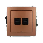 DECO Mechanizm gniazda podwójnego 2xUSB C-C, bez pola opisowego brązowy metalik