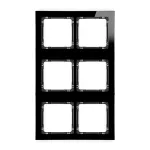 DECO Ramka modułowa 6 krotna (2 poziom, 3 pion) - efekt szkła (ramka czarna; spód czarny)