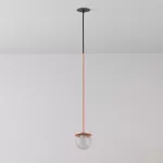 CLAR 500 fi100 wisząca wpust LED 2,7W/298lm/3000K, 230V, przewód czarny guma, kolor miedzi (gładki mat)