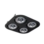 GIULIETTA D1Dh AR111 wpust stropowy max. 4x60W, G53, 12V, czarny głęboki (mat struktura) RAL 9005