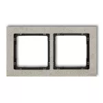 DECO Ramka uniwersalna podwójna - beton (ramka: jasnoszara; spód: czarny)