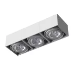 TUZ X3Sh AR111 stropowy max. 3x60W, G53, 12V/AC, srebrny aluminiowy (mat struktura) RAL 9006