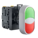 PRZYCISK DWUKLAWISZOWY 1 ROZ 1 ZWIERNY ZIELONO-CZERWONY AC ST22-2KL-11-230-LED\Z/C