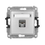 ICON Mechanizm gniazda komputerowego pojedynczego 1xRJ45, kat. 5e, ekranowany, 8-stykowy srebrny metalik