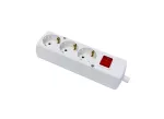 GN-370SWS Gniazdo trzykrotne 3x2p+Z Schuko z wyłącznikiem; rozbieralne; biały