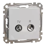 Gniazdo R/TV przelotowe (7dB), Sedna Design & Elements, srebrne aluminium