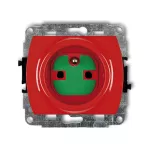 TREND Mechanizm gniazda pojedynczego z uziemieniem 2P+Z DATA z kluczem czerwony