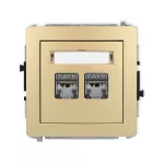 DECO Mechanizm gniazda komputerowego podwójnego 2xRJ45, kat. 6, ekranowany, 8-stykowy złoty