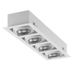 MARA P5Eh AR111 wpust stropowy max. 4x60W, G53, 12V, biały sygnałowy (mat struktura) RAL 9003