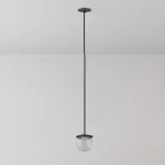 CLAR 500 fi100 wisząca wpust LED 2,7W/298lm/3000K, 230V, przewód czarny guma, szary grafitowy (mat struktura) RAL 7024