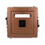 DECO Mechanizm gniazda pojedynczego 1xUSB C-C brązowy metalik