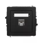 DECO Mechanizm gniazda komputerowego pojedynczego 1xRJ45, kat. 5e, ekranowany, 8-stykowy czarny mat
