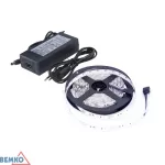 ZESTAW TAŚMA LED+ZASILACZ 12V 24W DC 2835 300LED/5M IP65 BIAŁA ZIMNA