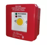 Przycisk przeciwpożarowego wyłącznika prądu PPWP-1s A/3 2 tory prądowe 12A NC-NO, natynkowy, samoczynny diody czerw/ziel 230V AC/24V DC