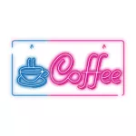 RTV100272 Neon PLEXI LED COFFEE niebieski róż NNE11 Neolia