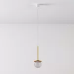 CLAR 200 fi100 wisząca LED 2,7W/298lm/3000K, 230V, przewód transparentny, kolor złota (gładki mat)