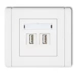 FLEXI Gniazdo podwójne 2xUSB A-A 2.0 biały