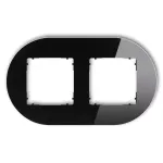 ICON Ramka uniwersalna podwójna okrągła - efekt szkła (ramka: czarna; spód: czarny) czarny
