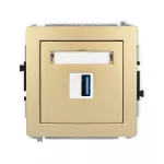DECO Mechanizm gniazda pojedynczego USB A-A 3.0 złoty