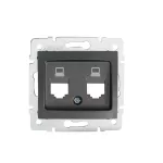 DOMO 01-1419-041 gr Adapter gniazdo komputerowe podwójne 2xRJ45