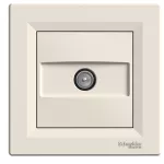 Gniazdo antenowe Asfora TV przelotowe 8dB kremowe