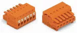 1-przewodowe gniazdo przycisk Push-in CAGE CLAMP®, pełna ochrona przed błędnym wetknięciem, pomarańczowa 2734-218