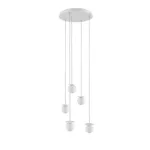 COTTON PANEL RH19, fi100 wisząca max.5x1,9W, G9, 230V, przewód transparentny, biały sygnałowy (mat struktura) RAL 9003