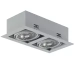 MARA P2Bd AR111 wpust stropowy max. 2x20W, G53, 12V, srebrny aluminiowy (mat struktura) RAL 9006