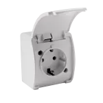 VG-1 Koala Gn. poj. 2P+Z SCHUKO n/t IP44 białe z klapką białą