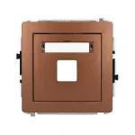 DECO Mechanizm gniazda multimedialnego pojedynczego bez modułu (standard Keystone) brązowy metalik