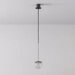 CLAR 250 fi100 wisząca LED 2,7W/298lm/3000K, 230V, przewód czarny guma, kolor srebra (gładki mat)