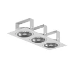 MARA E3Ch AR111 wpust stropowy max. 3x60W, G53, 12V, biały sygnałowy (mat struktura) RAL 9003