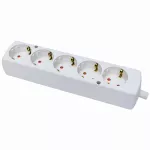 GN-570S Gniazdo pięciokrotne 5x2p+Z Schuko; rozbieralne; czarny