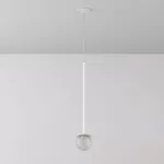 CLAR 450 fi100 wisząca wpust LED 2,7W/298lm/3000K, 230V, przewód transparentny, biały sygnałowy (mat struktura) RAL 9003