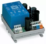 Zasilacz stabilizowany, napięcie wejściowe 230 V AC, napięcie wyjściowe ±15 V DC, prąd wyjściowy 2 x 0,5 A, w podstawce montażowej, 2,50 mm²