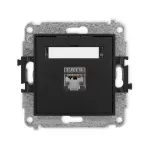 ICON Mechanizm gniazda komputerowego pojedynczego 1xRJ45, kat. 5e, ekranowany, 8-stykowy czarny mat