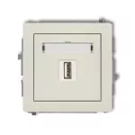 DECO Mechanizm gniazda pojedynczego USB-AA 3.0 ecru mat