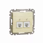 Gniazdo telefoniczne 2xRJ11, Sedna Design & Elements, brzoza